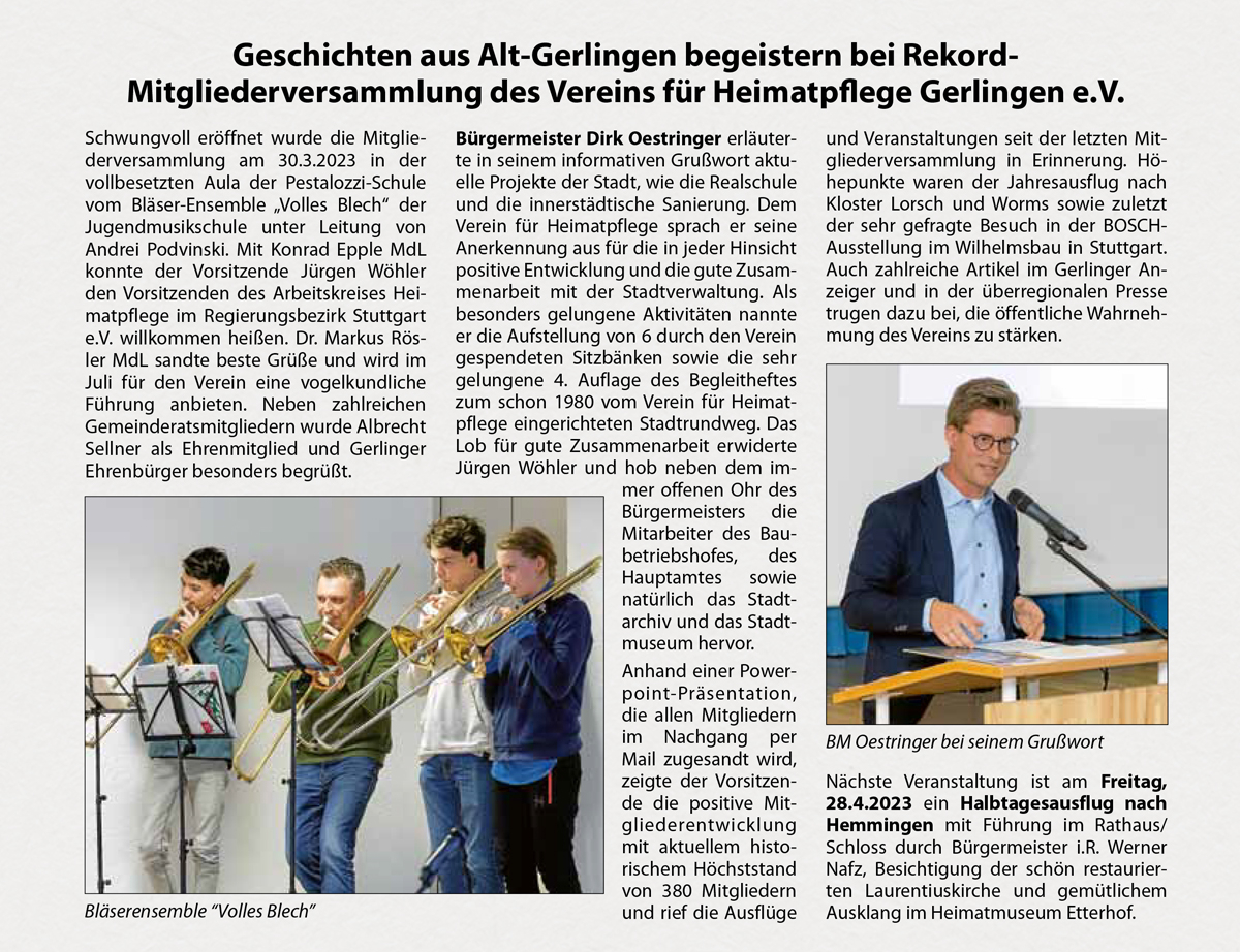 Gerlinger Anzeiger vom 06.04.2023