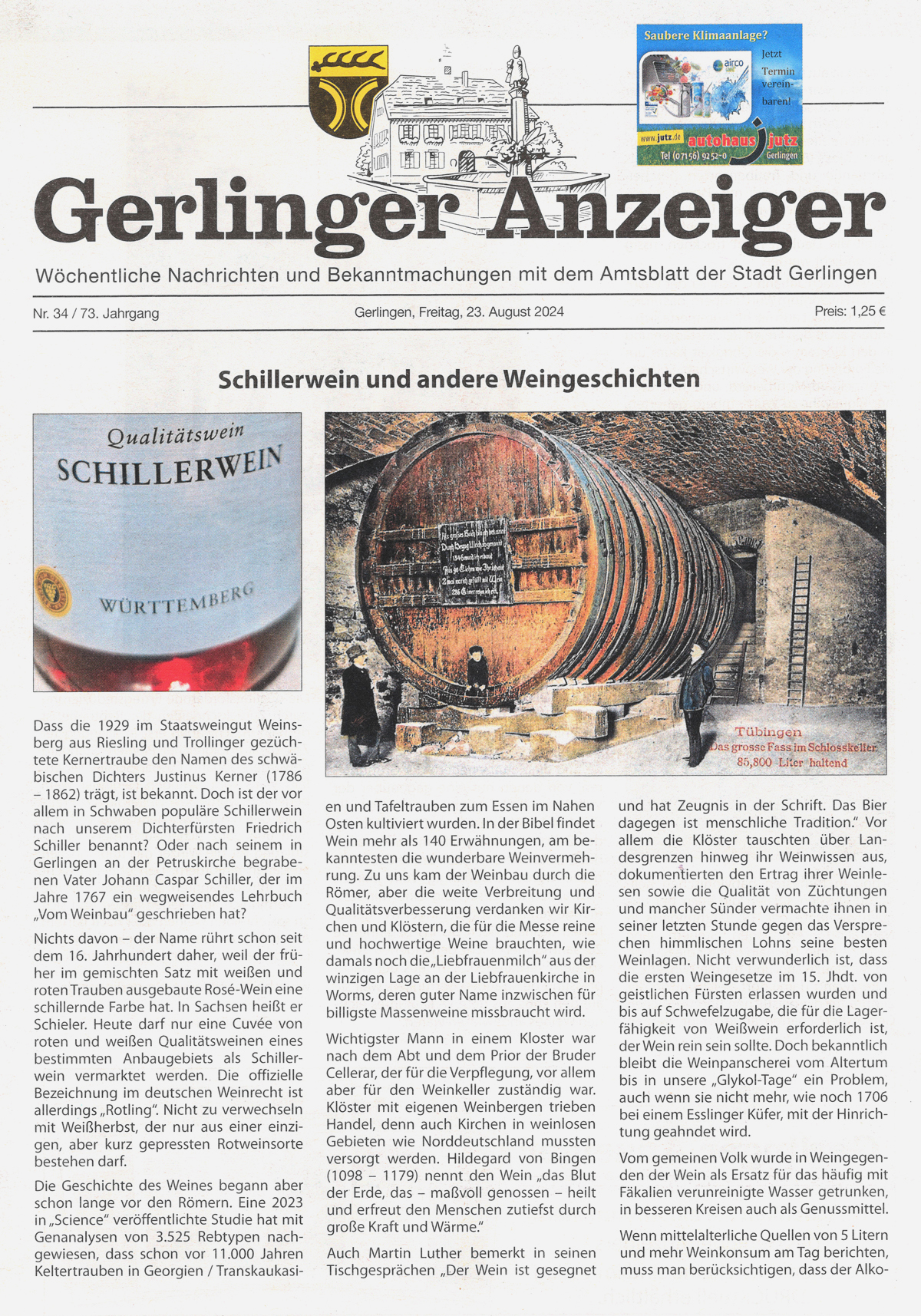 Gerlinger Anzeiger vom 23.08.2024