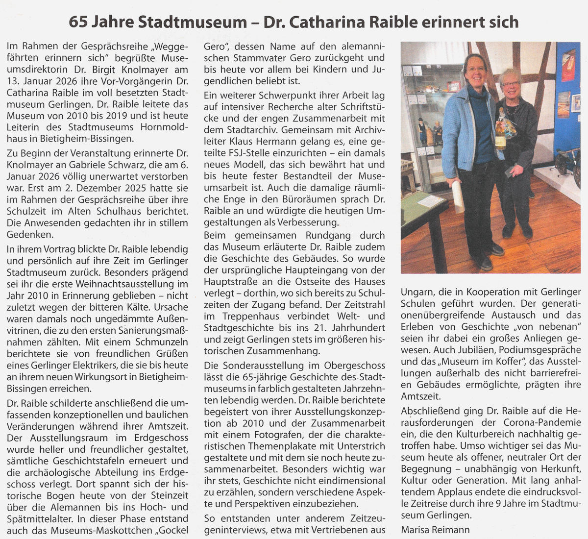 Gerlinger Anzeiger vom 13.01.2026