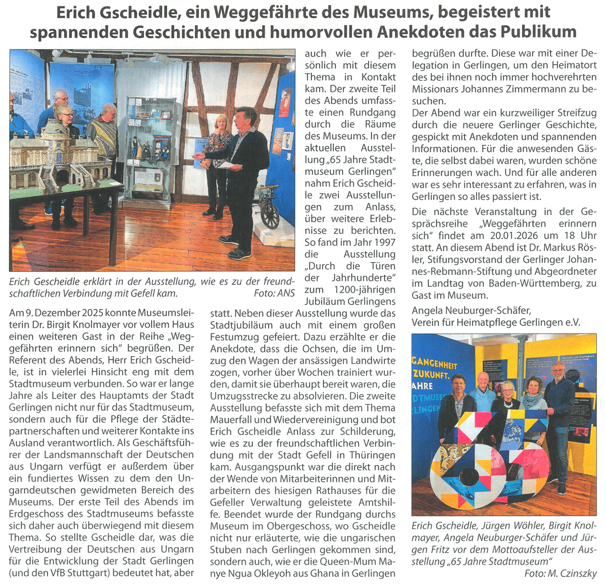 Gerlinger Anzeiger vom 16.01.2026